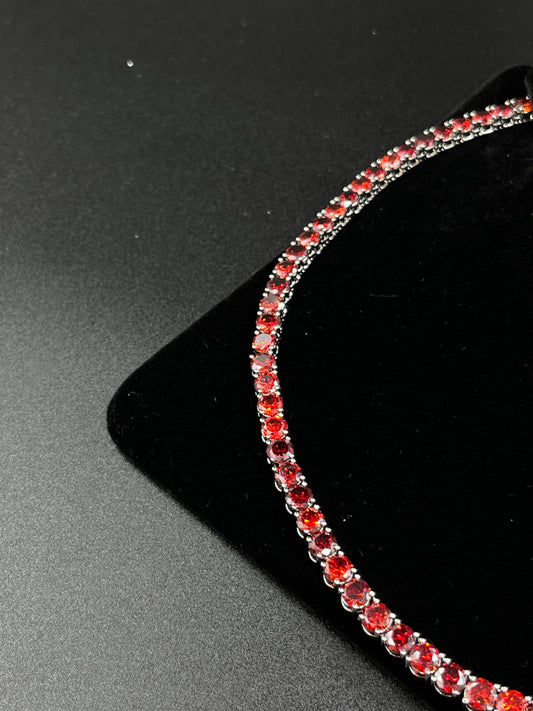 Chaîne tennis 4mm Rouge Orange