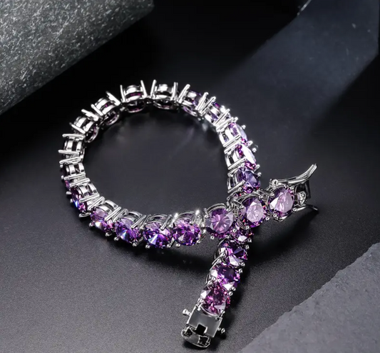 Bracelet tennis 8mm violet
