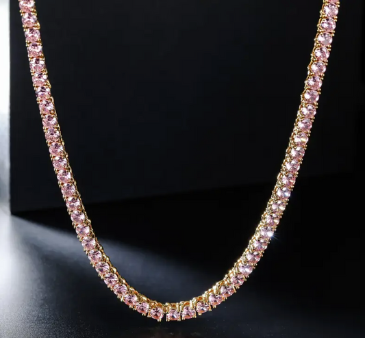 Chaîne tennis 4mm rose