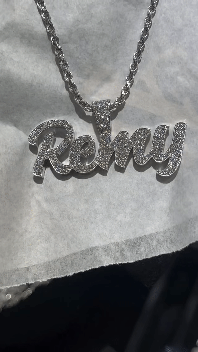 Pendentif personnalisable H2cm L5cm + chaîne torsadée 5mm